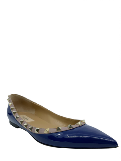 Valentino Patent Leather Rockstud Ballerina Flats Size 10-Consigned Designs