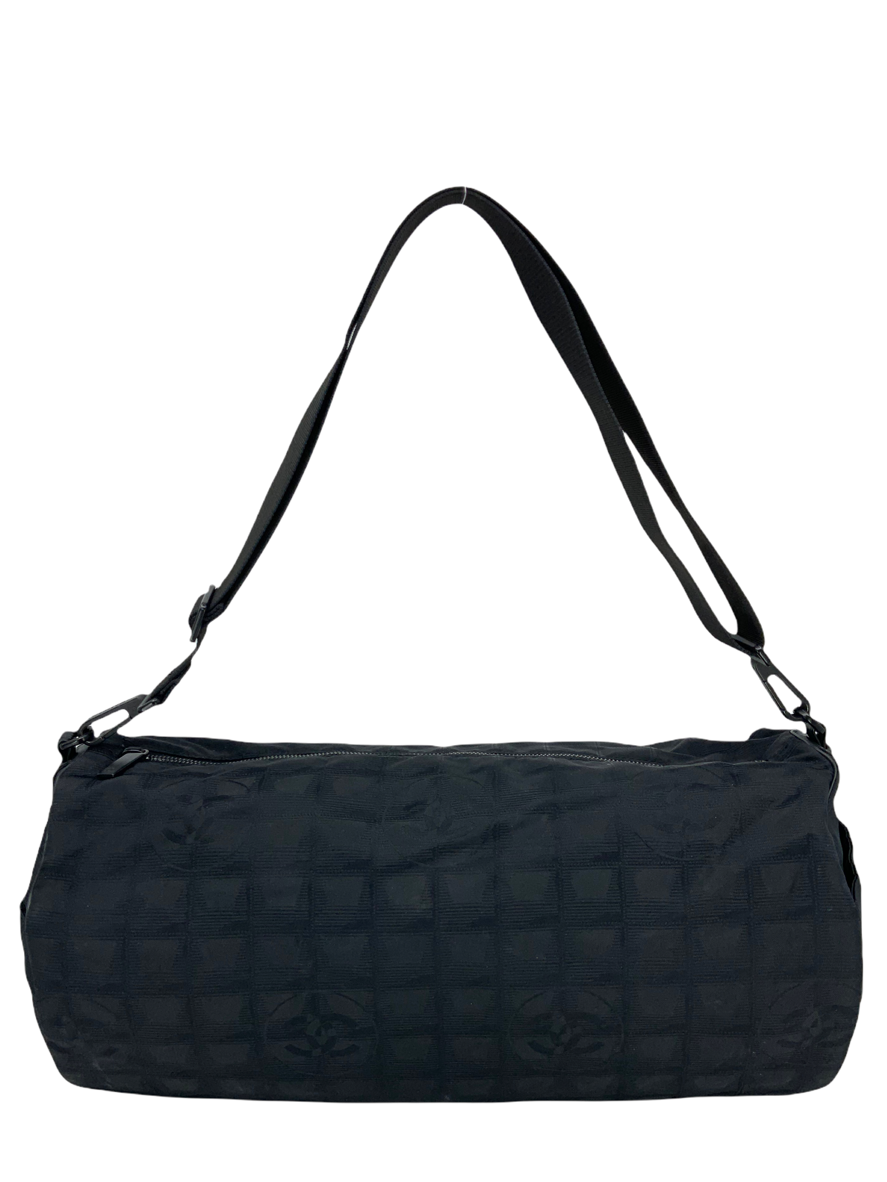 Authentic Nylon Chanel Travel Bag in Black