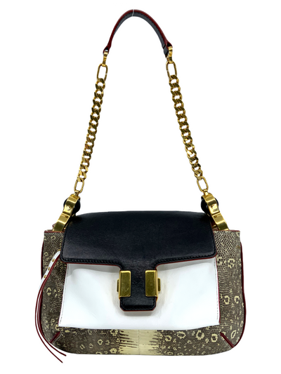 Chloe Amelia Lizard and Leather Shoulder Bag-Consigned Designs
