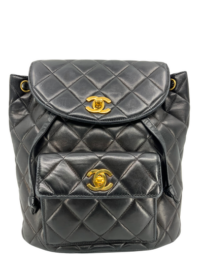 CHANEL Vintage Quilted Lambskin Medium Duma Backpack-Consigned Designs