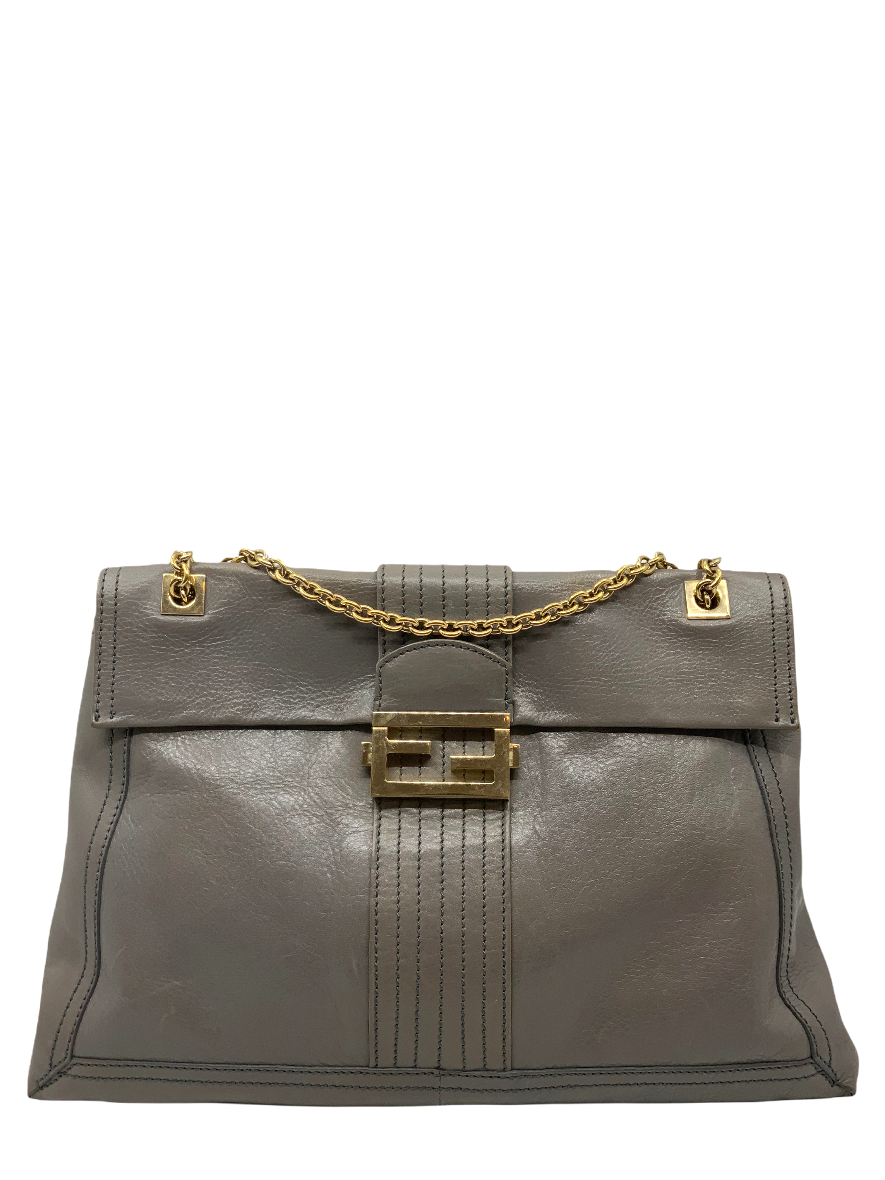 Fendi Vintage Leather Black Shoulder Bag