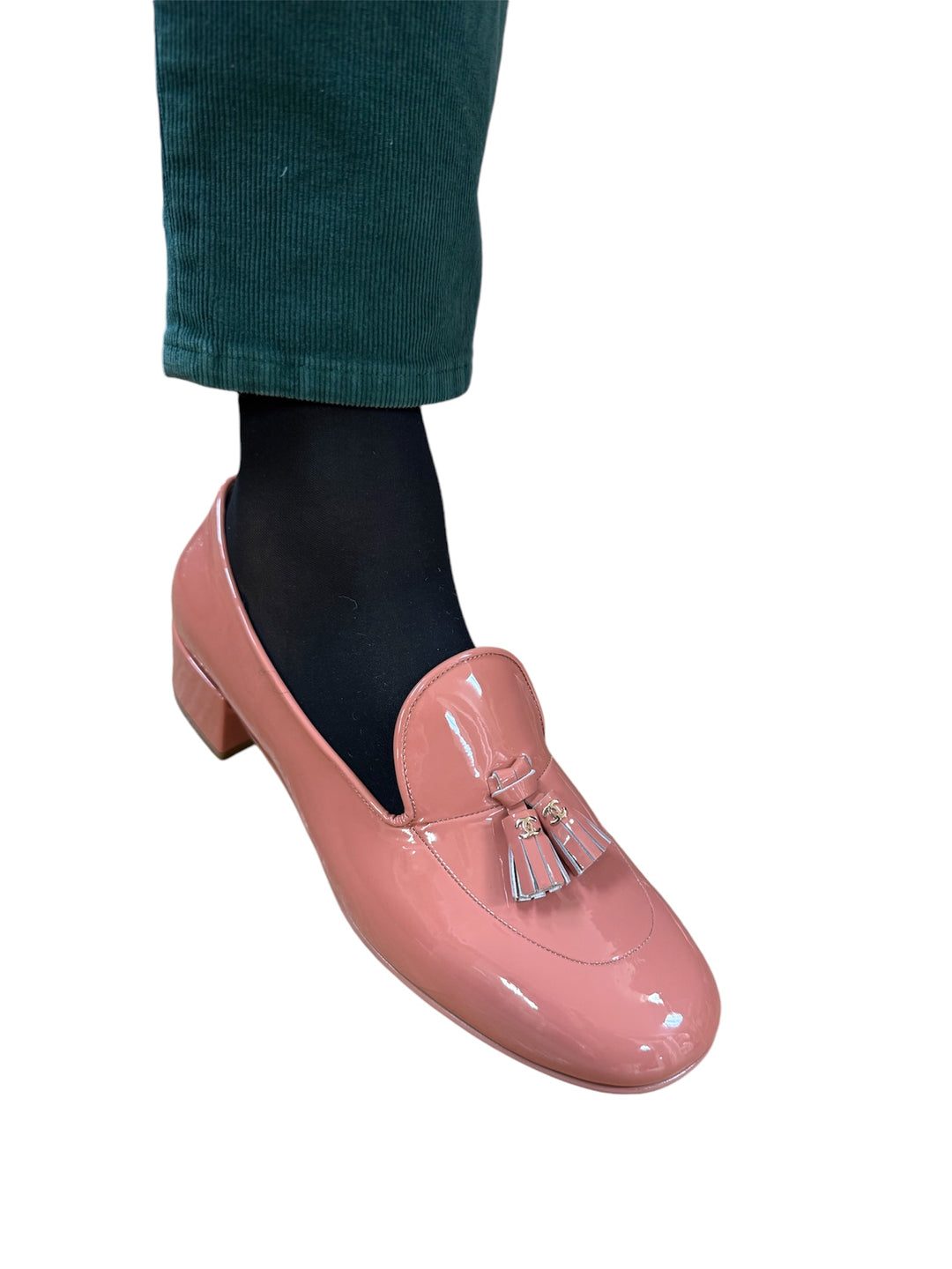 靴 CHANEL Coco Mark Tassel Heel Loafers 靴 CHANEL Coco Mark Tassel Heel Loafers CHANEL] Chanel loafers