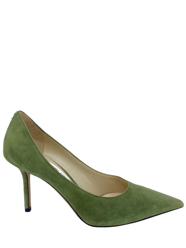 Jimmy Choo Green Suede Pumps 7.5 - Consigned Designs