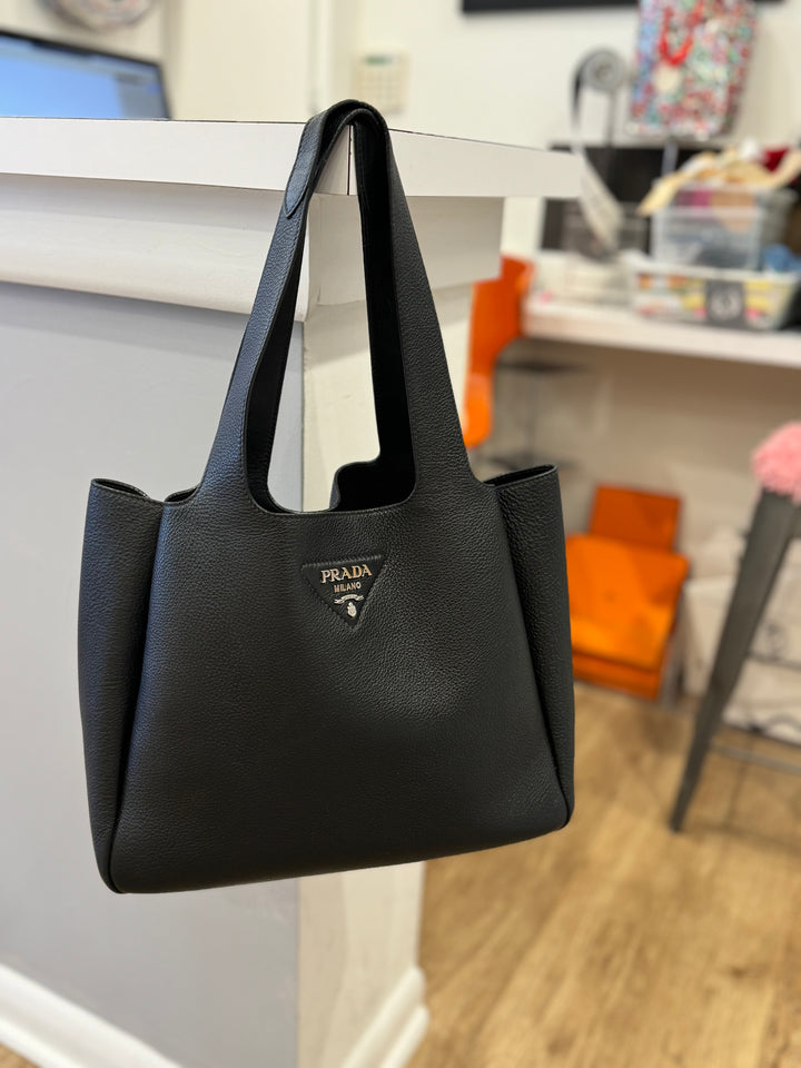 PRADA Vitello Daino Soft Medium Dynamique Tote - Consigned Designs