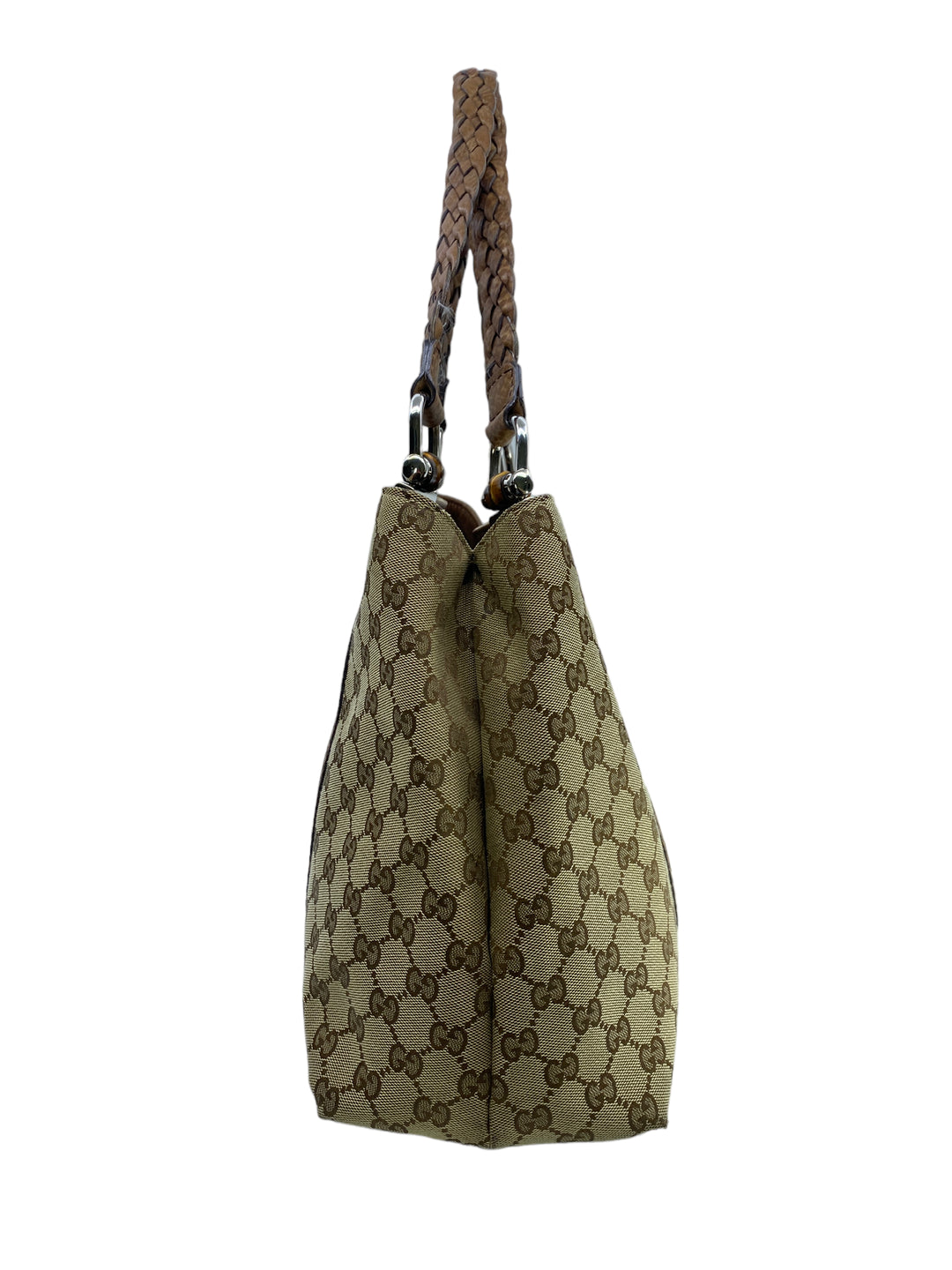GUCCIバンブートート Gucci Bamboo Bar GG Canvas Tote - Consigned Designs