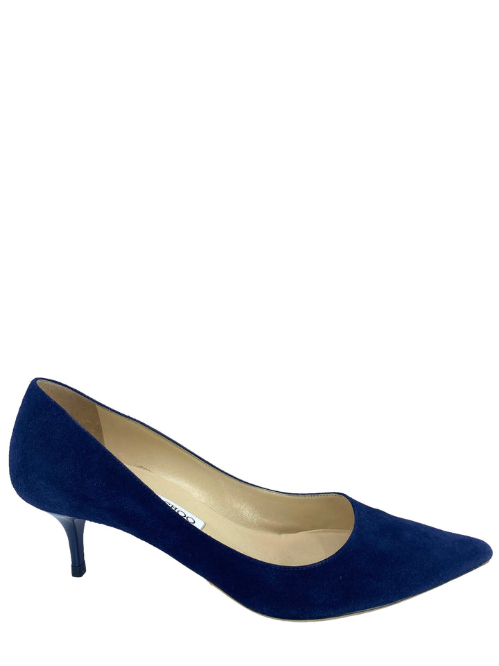 Jimmy Choo Amelia Suede Kitten-Heel Pumps Size 8 - Consigned