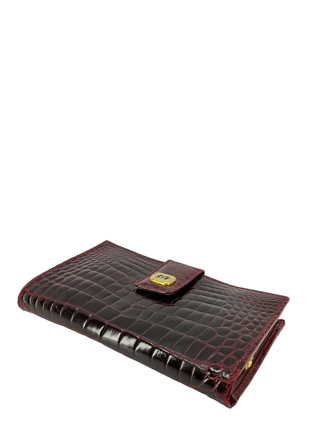 Gucci Burgundy Crocodile Wallet - Consigned Designs