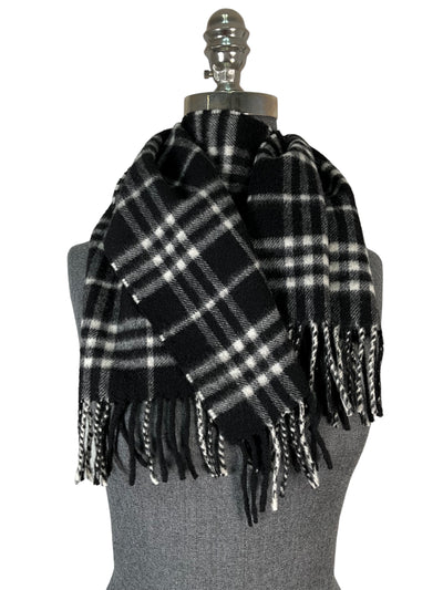 Burberry Classic Black Check Scarf-Consigned Designs