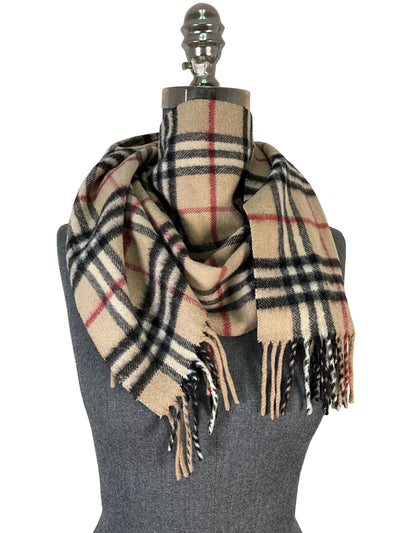 Burberry Classic Checked Fringe Scarf-Consigned Designs