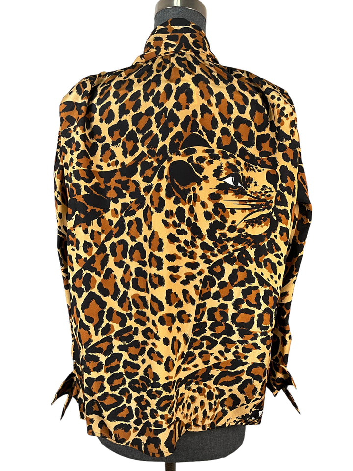 Vintage Yves Saint Laurent Animal Print Blouse Size M - Consigned