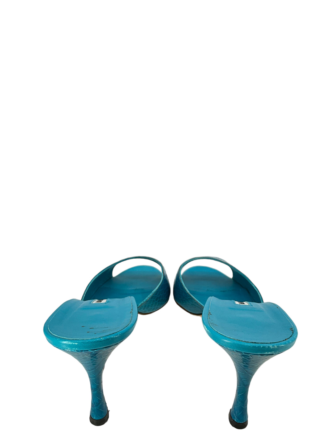 MANOLO BLAHNIK 4241923994C 関税送料込 Manolo Blahnik Turquoise Alligator Mules Size 11 - Consigned