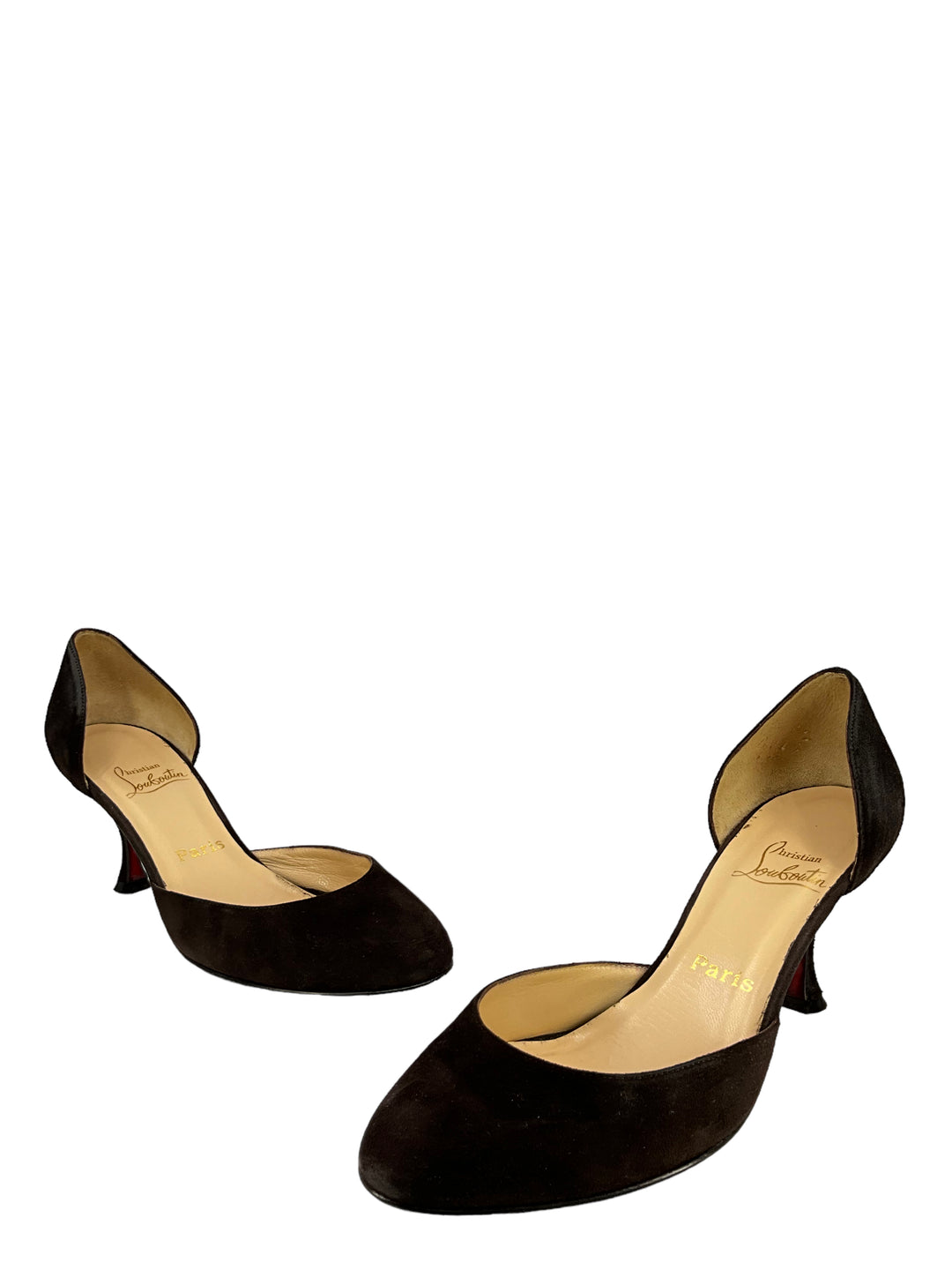 Christian Louboutin Chocolate Suede Pumps Size 10 - Consigned Designs