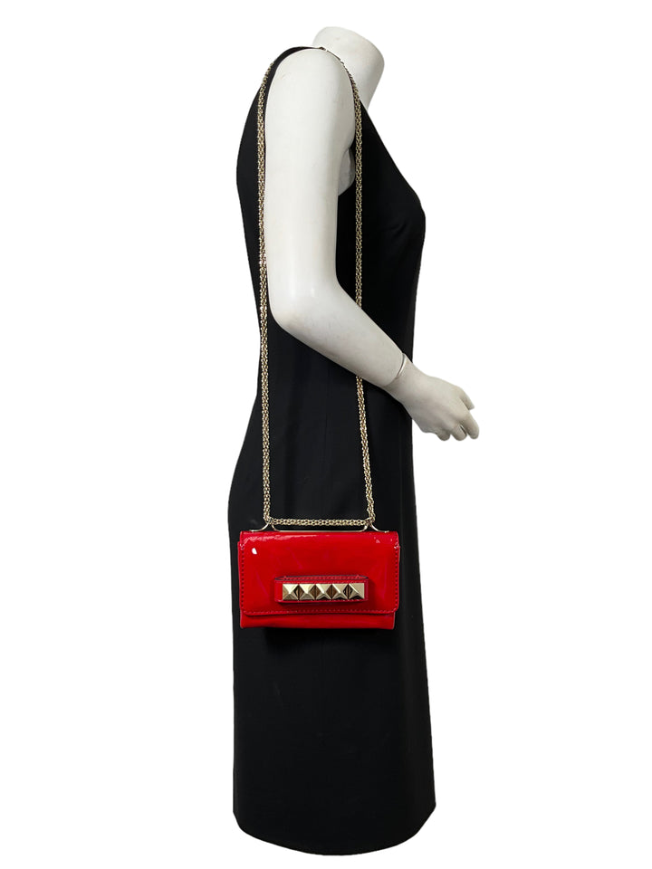 Valentino Red Patent Leather Rockstud Va Va Vroom Chain Valentino Red Patent Leather Rockstud Va Va Vroom Chain