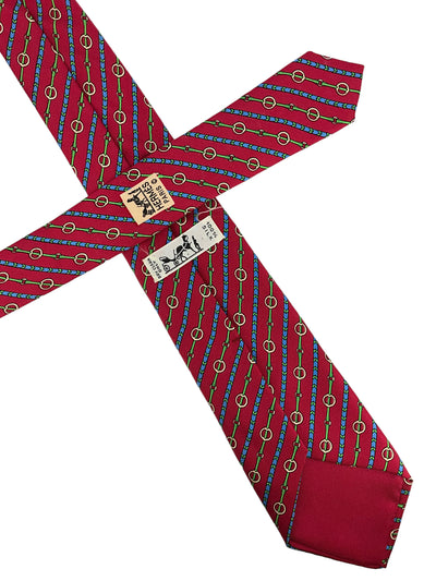 HERMES Printed Silk Classic Men's Neck Tie-Consigned Designs