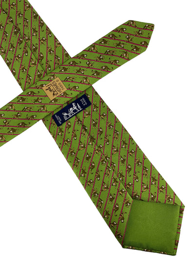 HERMES Equestrian Printed Silk Classic Men's Neck Tie-Consigned Designs
