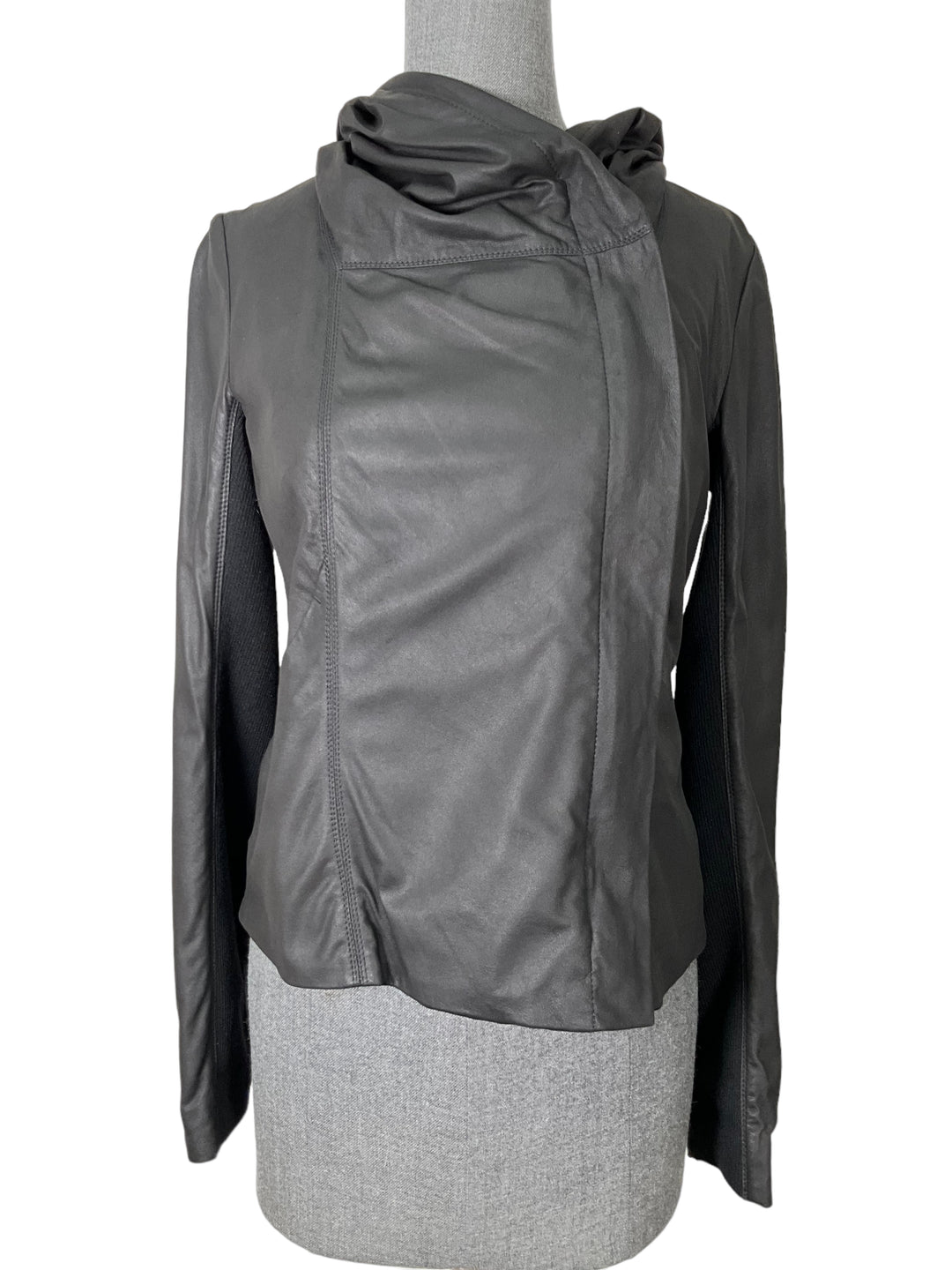 Vince hooded leather jacket new arrivals