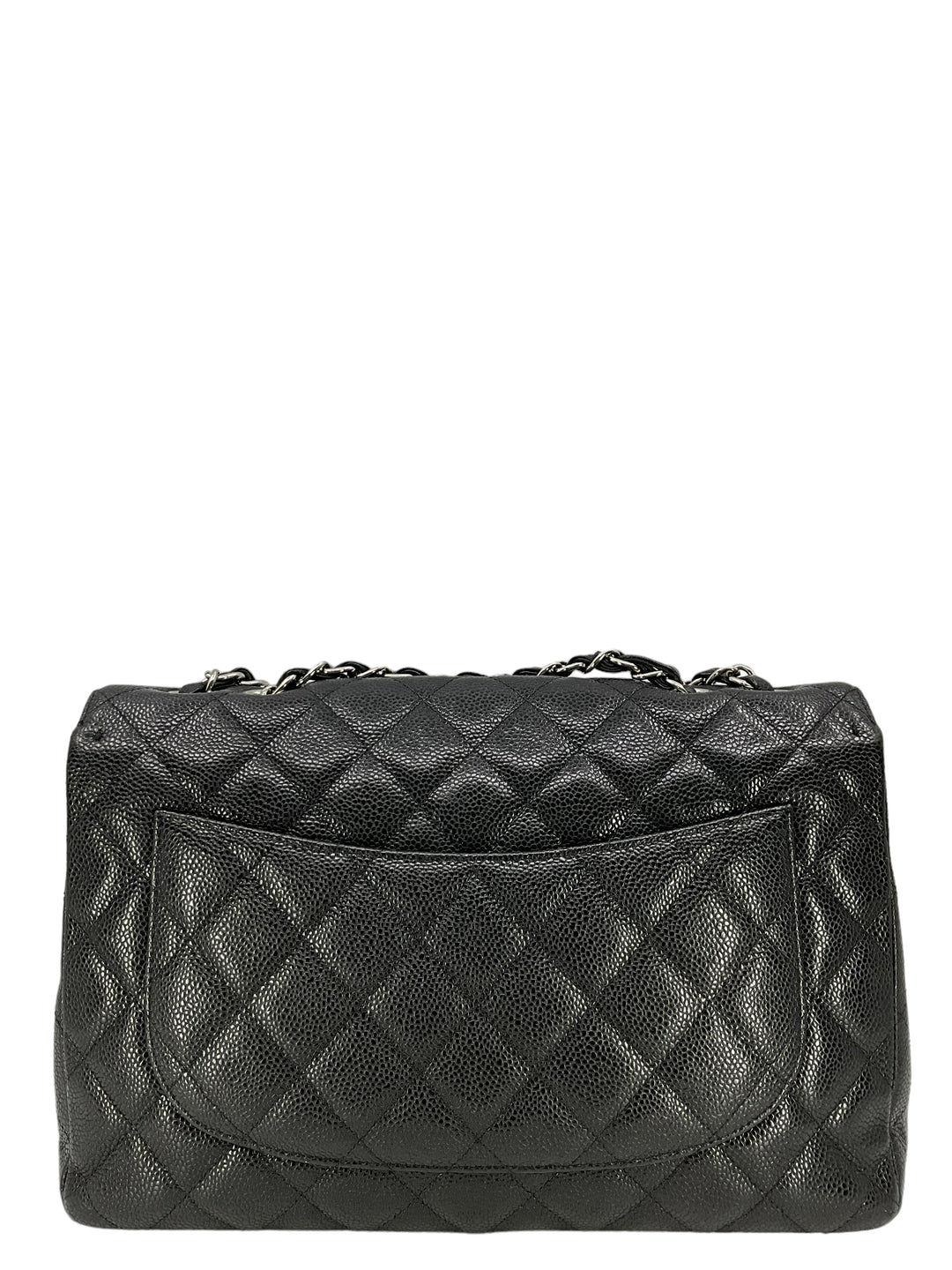 CHANEL Classic Double Chain Flap Bag In Black Caviar Leather - Consigned  Designs