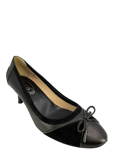 Tod's Black Leather Ballet Pumps Size 10-Consigned Designs