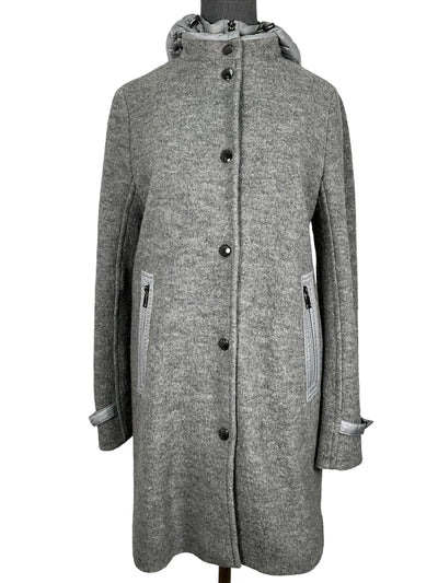 Bogner Gray Wool Coat With Detachable Quilt Size S-Consigned Designs