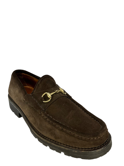 Gucci Horsebit Brown Suede Loafers Size 9-Consigned Designs