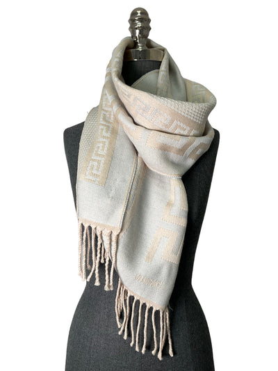 Versace Gray Wool Scarf-Consigned Designs