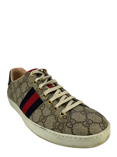 Gucci Women's Ace GG Supreme Canvas Low Top Sneakers Size 8.5-Consigned Designs