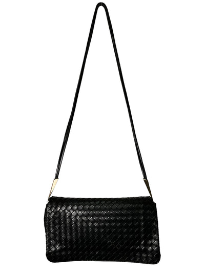 Bottega Veneta Black Intrecciato Crossbody Bag-Consigned Designs