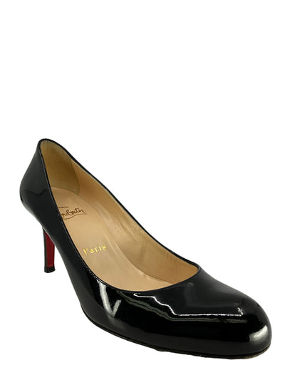 Christian Louboutin Black Patent Leather Pumps Size 7.5-Consigned Designs
