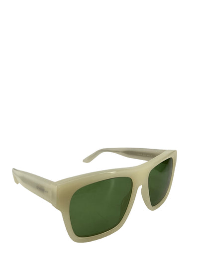 Givenchy Square White Sunglasses With Green Lenses-Consigned Designs