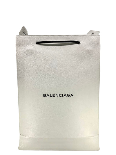 Balenciaga White Leather Shopper Tote-Consigned Designs