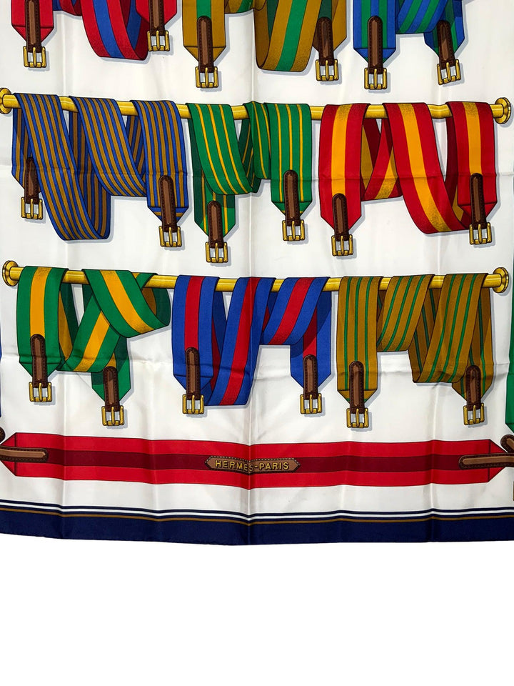 HERMES Les Sangles Silk Scarf 90 - Consigned Designs