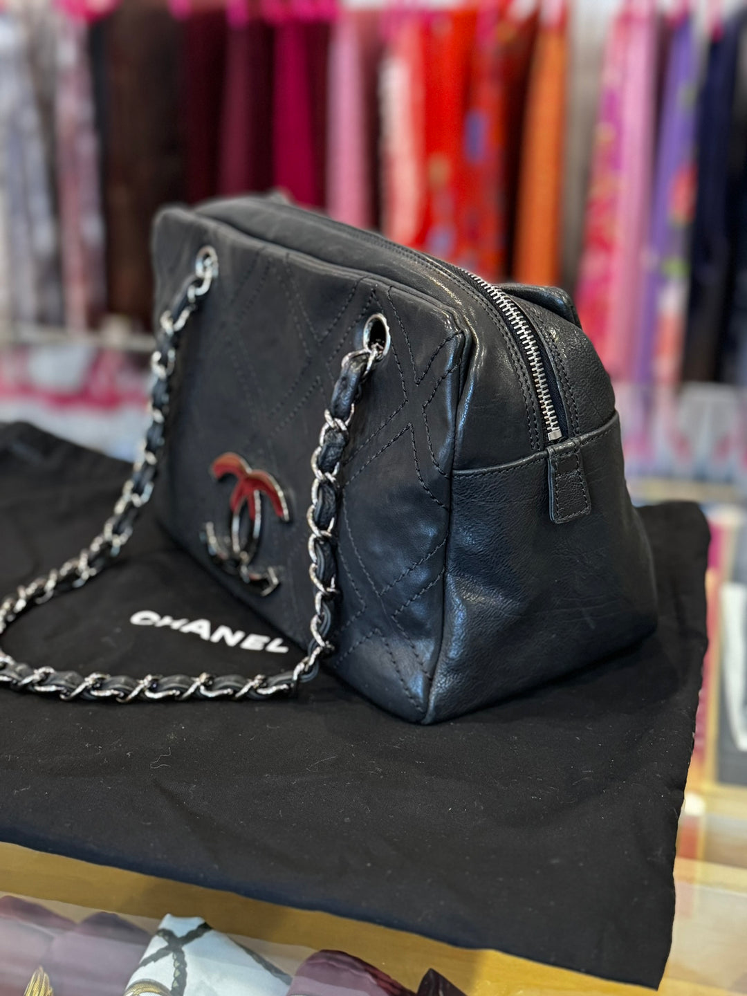 CHANEL Calfskin Diamond Stitch Tote Bag - Consigned Designs