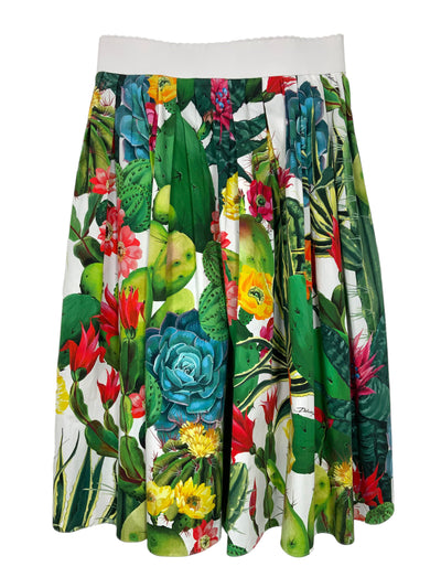 Dolce & Gabbana Pleated Floral Midi Skirt Size S-Consigned Designs