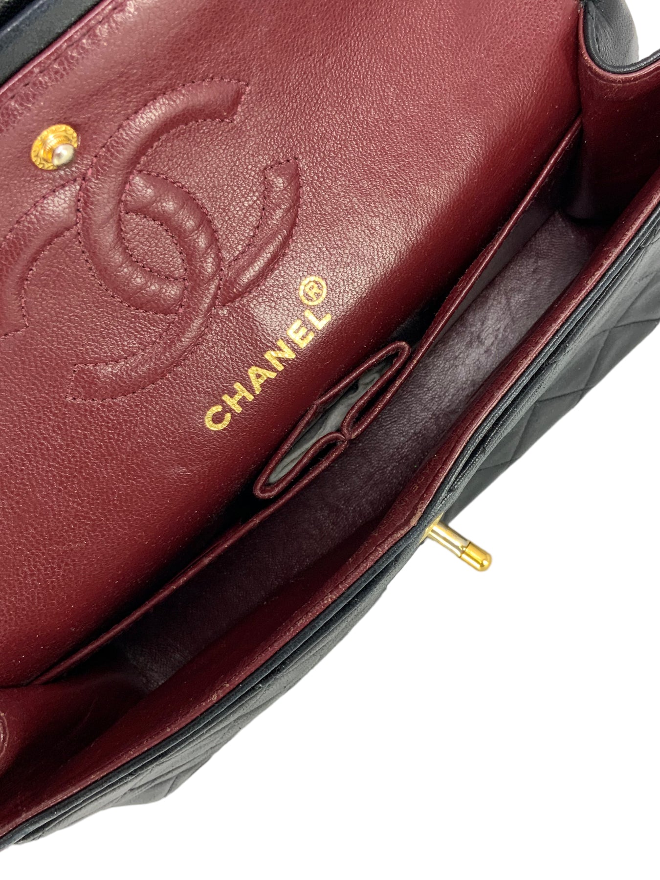 Chanel Blue Lambskin Mini Square Classic Flap Bag GHW AGC1350