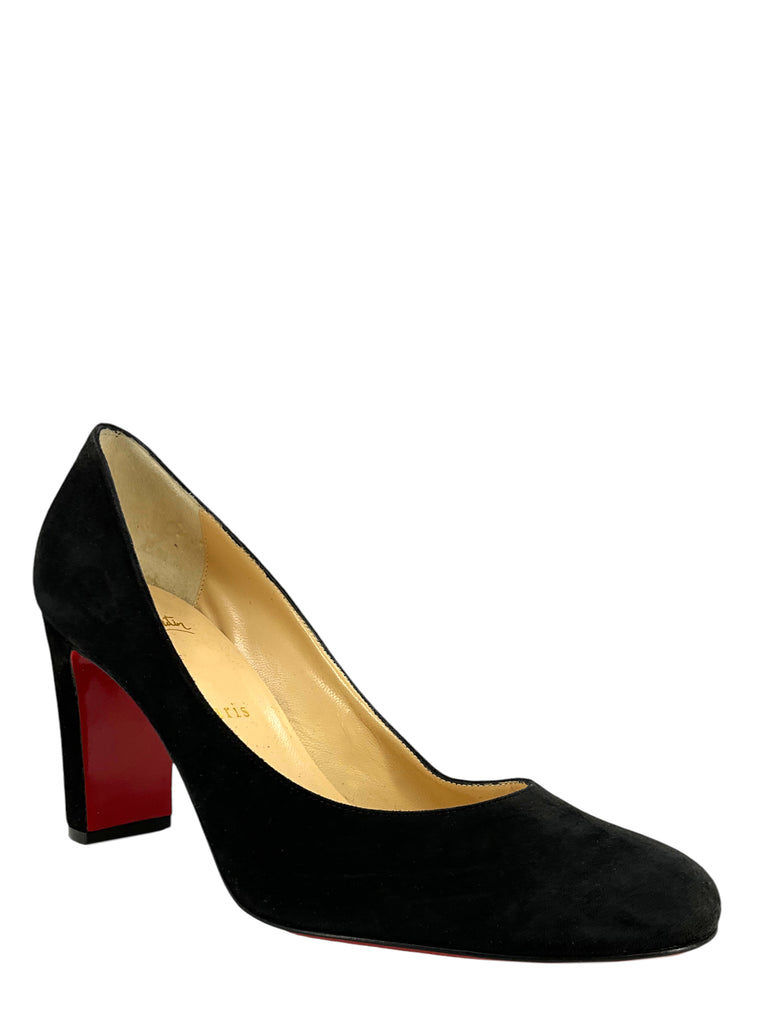 Christian Louboutin Block-Heel Pumps Size 7.5 - Consigned