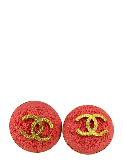 CHANEL 1993 CC Logo Button Clip-On Earrings-Consigned Designs