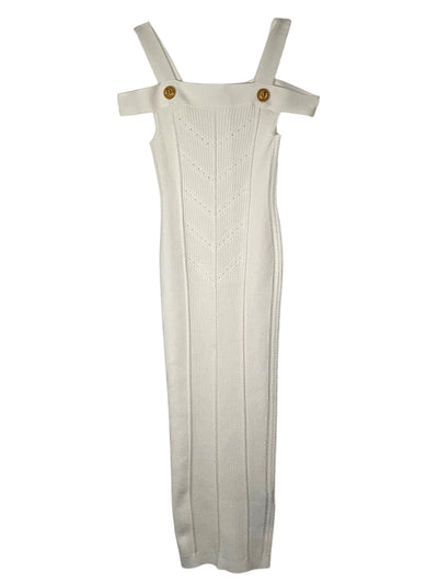BALMAIN Double Strap Ribbed Knit Maxi Dress Size 38-Consigned Designs