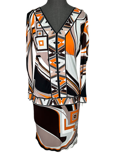 Emilio Pucci Abstract Printed Jersey Dress Size M NEW-Consigned Designs
