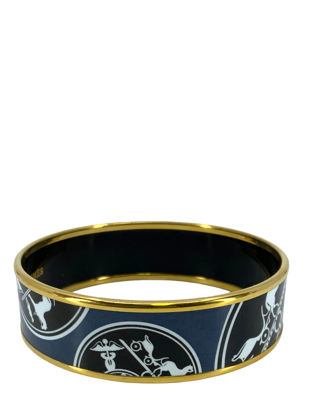 Hermes Printed Enamel Confettis D'ex Libris Wide Bracelet 65