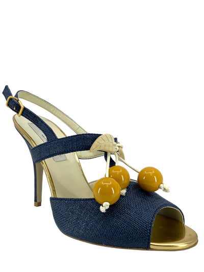 Stella McCartney Straw Ball Tassel Sandals Size 8.5-Consigned Designs