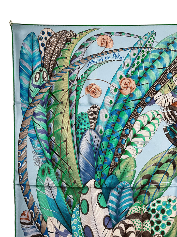 HERMES Plumes En Fete Silk Scarf 90 - Consigned Designs