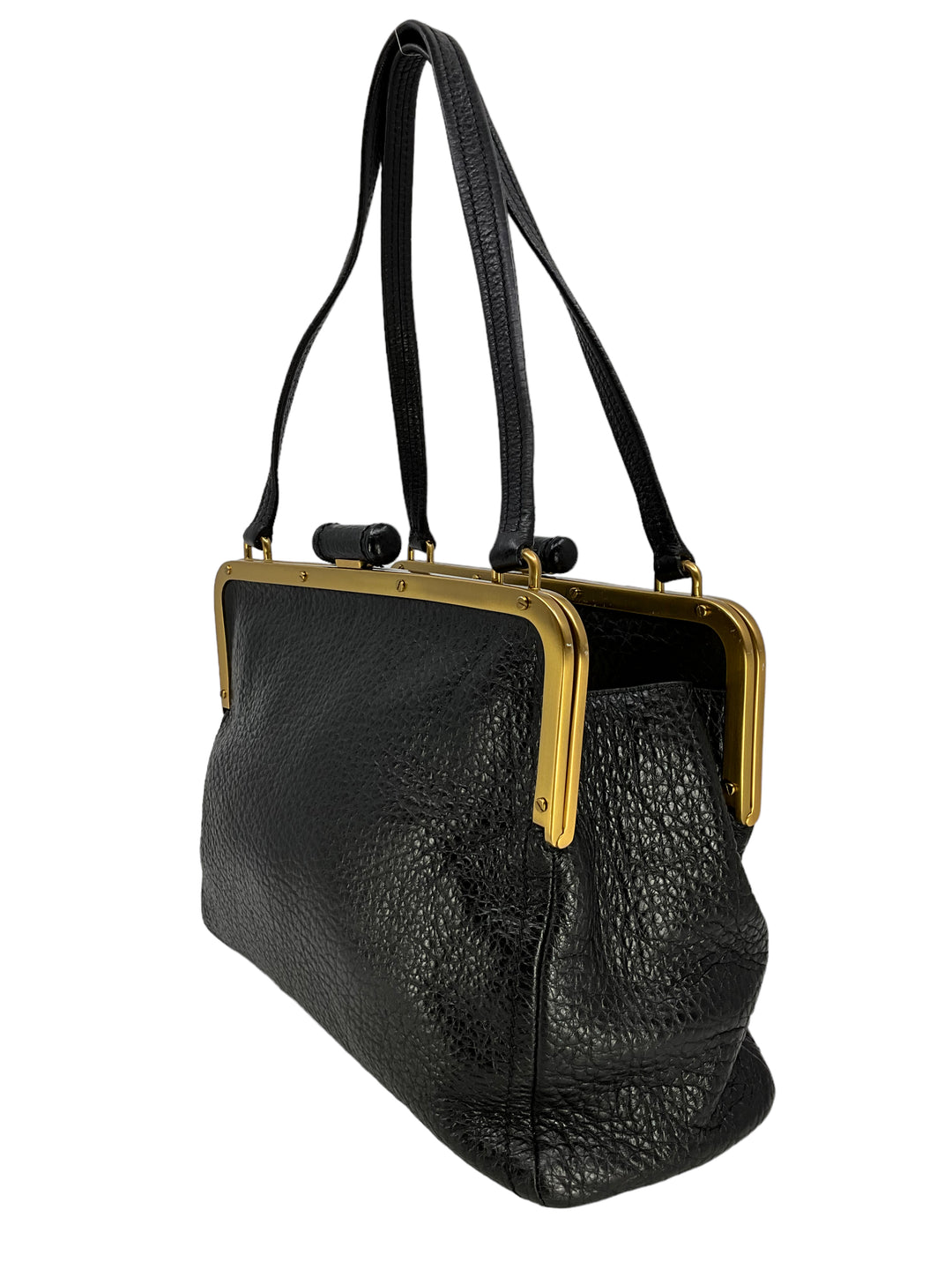 Prada Cervo Antik Drawstring Tassel Deerskin Soft Leather