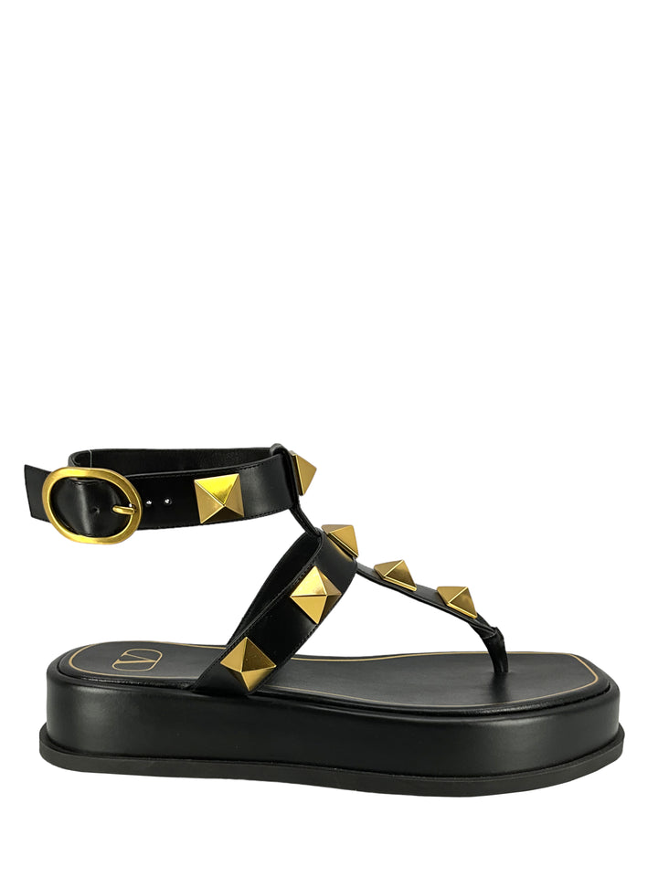 VALENTINO GARAVANI Roman Stud Leather Thong Sandals Size 11
