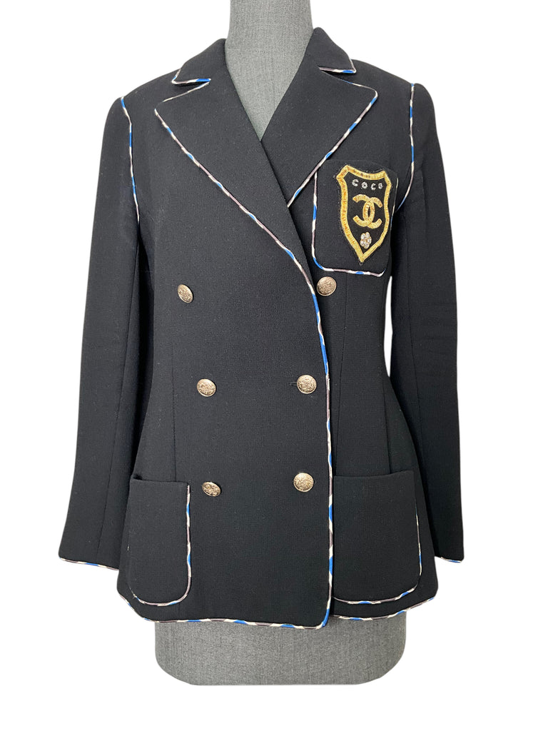 CHANEL 2005 COCO CC Logo Crest Jacket Size M - Consigned Designs