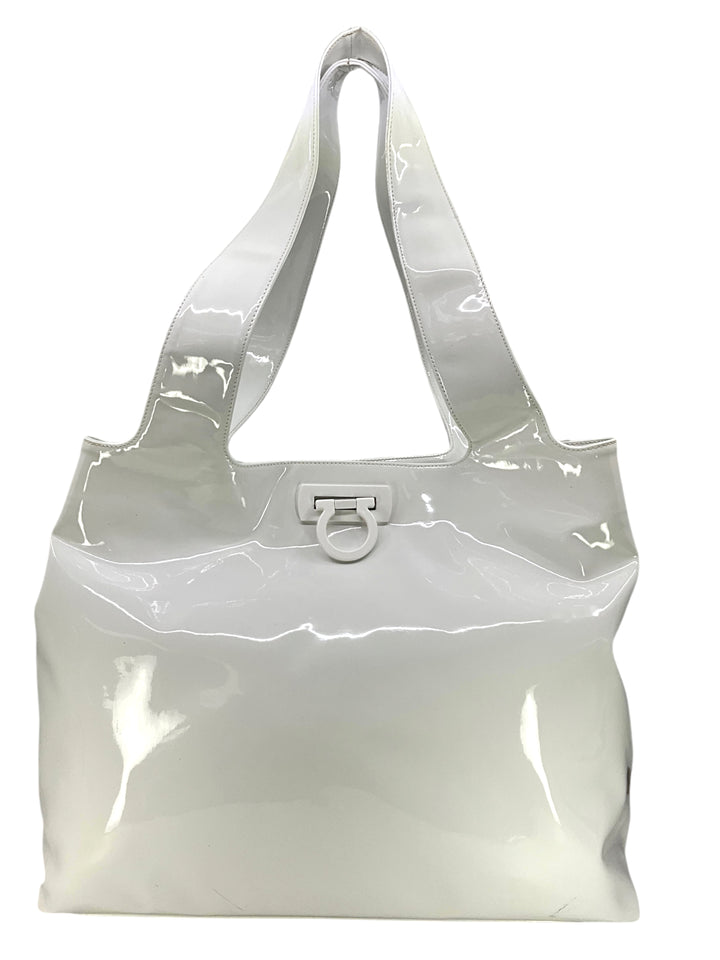Salvatore Ferragamo Patent Leather Large Gancini Tote - Consigned