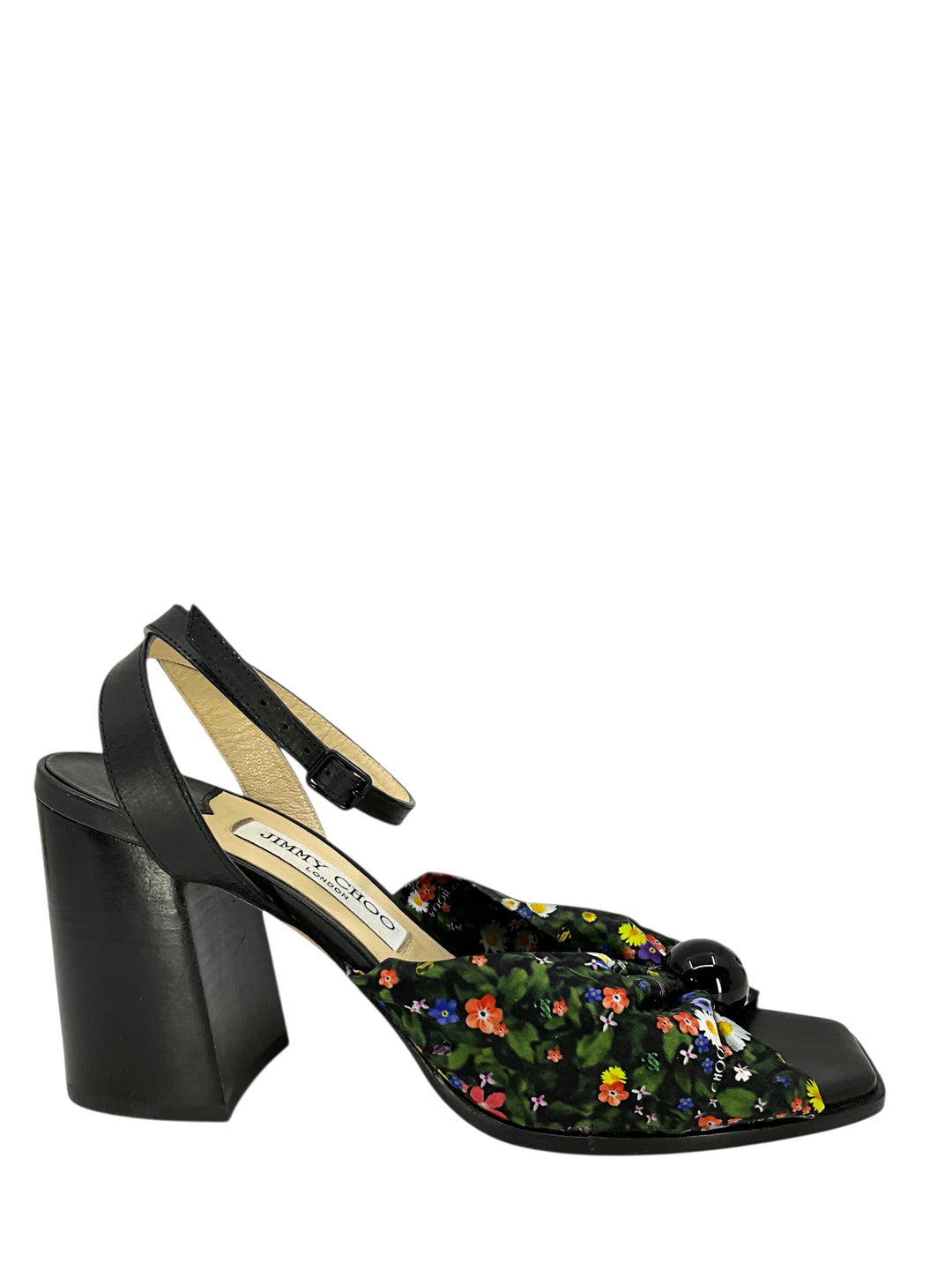 正規品JIMMY CHOO JIMMY CHOO Jasie 85mm Floral Print Block Heel Sandals Size 9.5