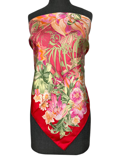 Salvatore Ferragamo Floral Print Silk Scarf NEW-Consigned Designs