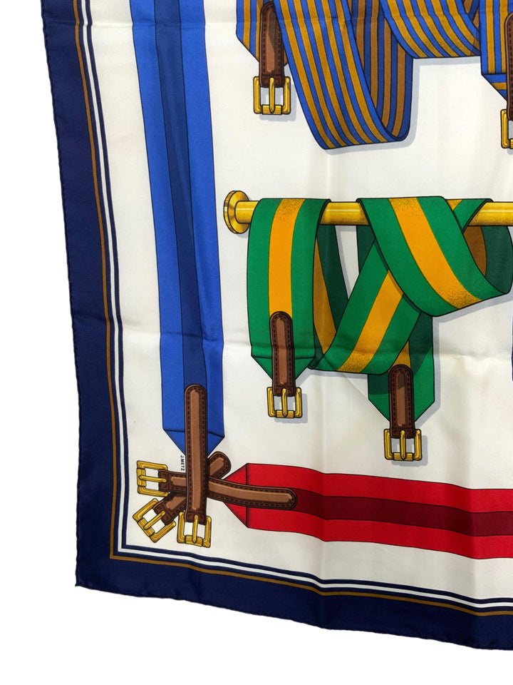 HERMES Les Sangles Silk Scarf 90 - Consigned Designs