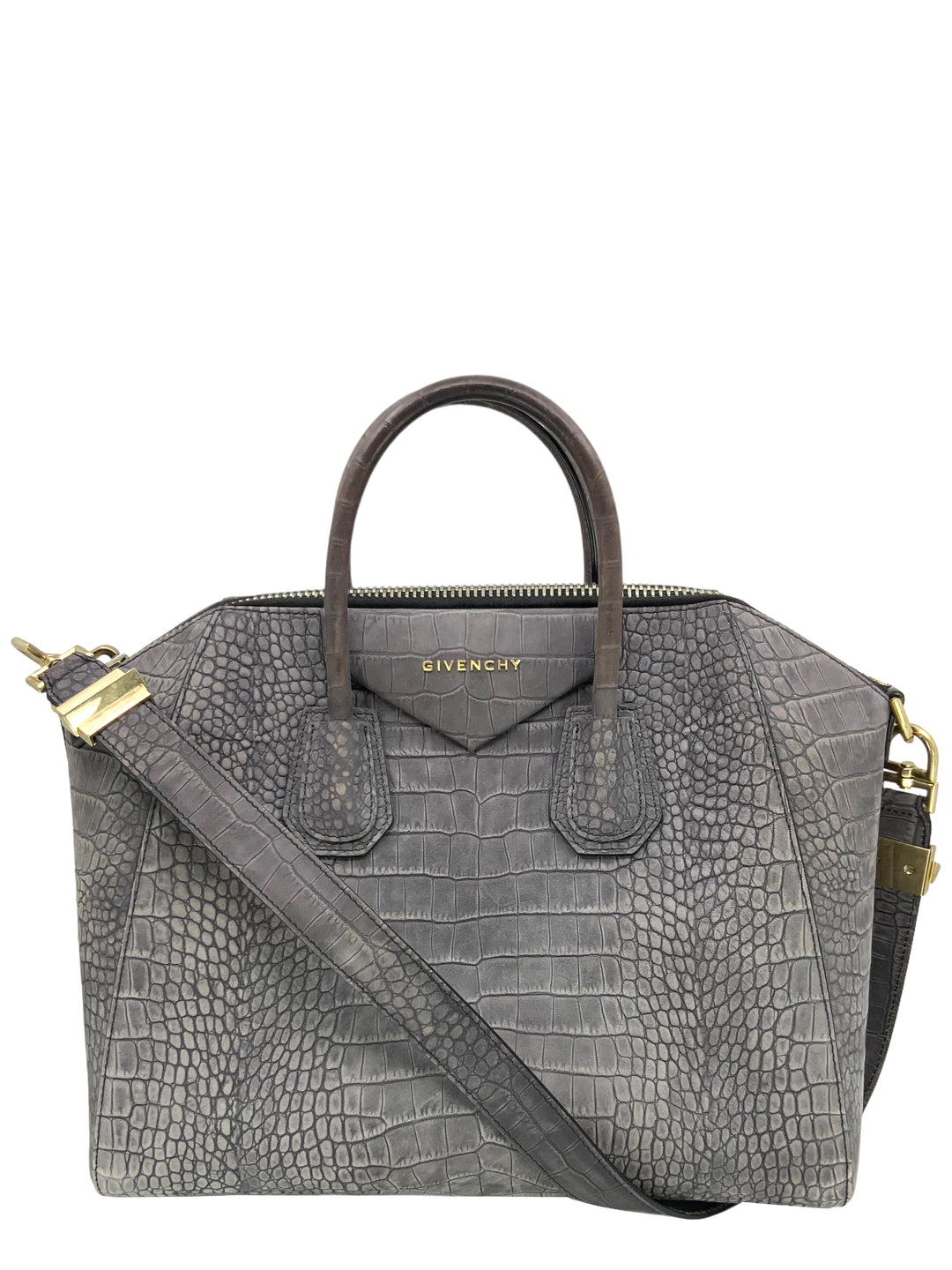 GIVENCHY アンティゴナ ミディアム Givenchy Antigona Medium Crocodile Embossed Satchel Bag