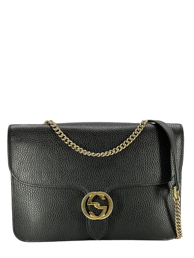 Gucci Medium Dollar Leather Interlocking GG Bag-Consigned Designs
